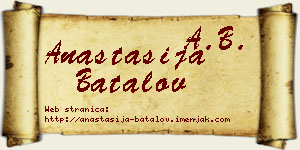 Anastasija Batalov vizit kartica